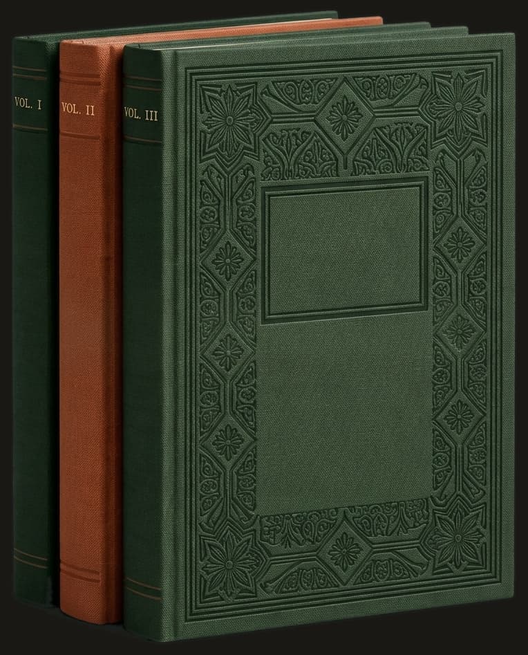 Three ornate, cloth-bound books